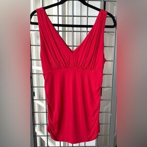 Cabi Elegant Red V-neck Sleeveless Top SizeM